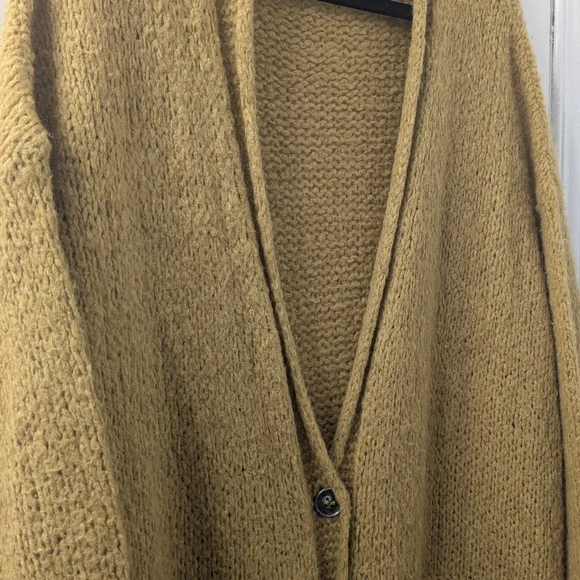 La Fée Marabouté Cozy Mustard Cardigan Sweater - Picture 3 of 10